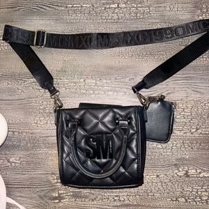 Steve Madden Black Quilted Crossbody Bag